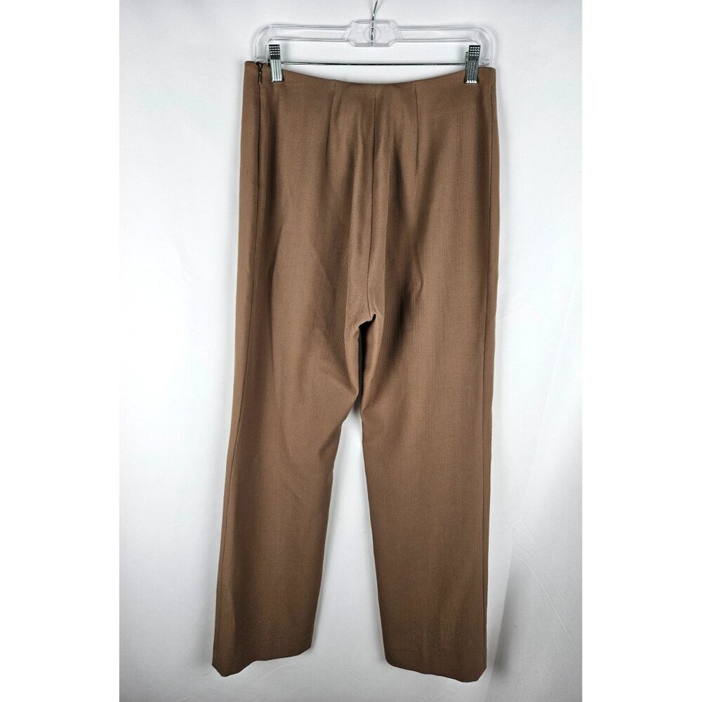 Bernard Zins Paris Trousers Size 12 Brown Tan Wool‎ Blend Luxury From France